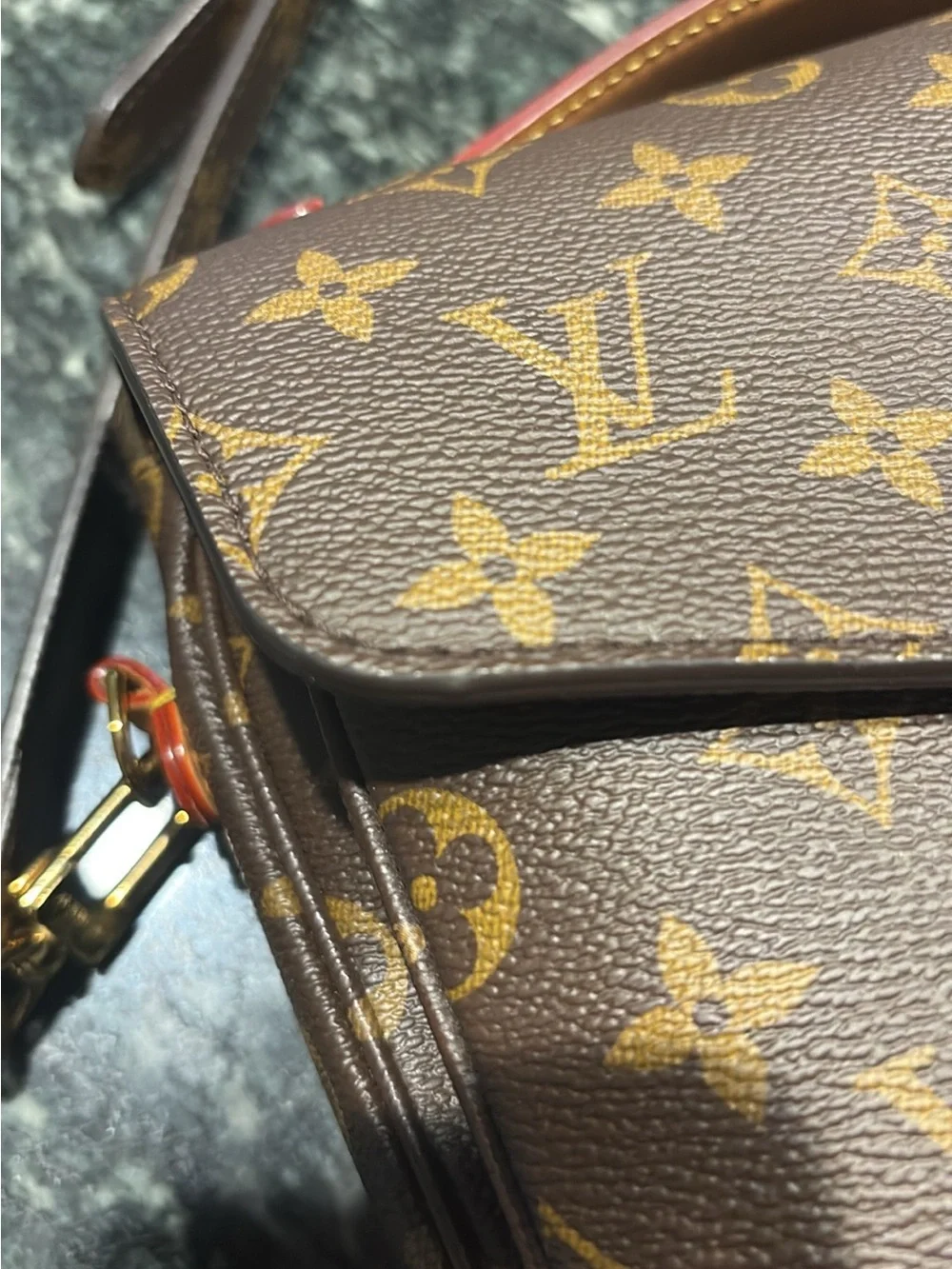 Louis Vuitton Brown Monogram Canvas Crossbody with Gold Hardware